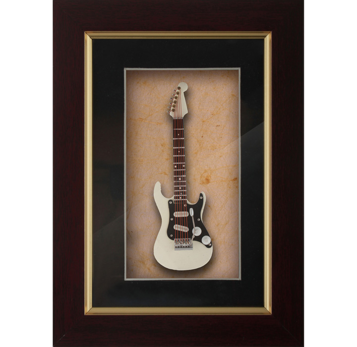Miniature White&Black Guitar Decorative frame